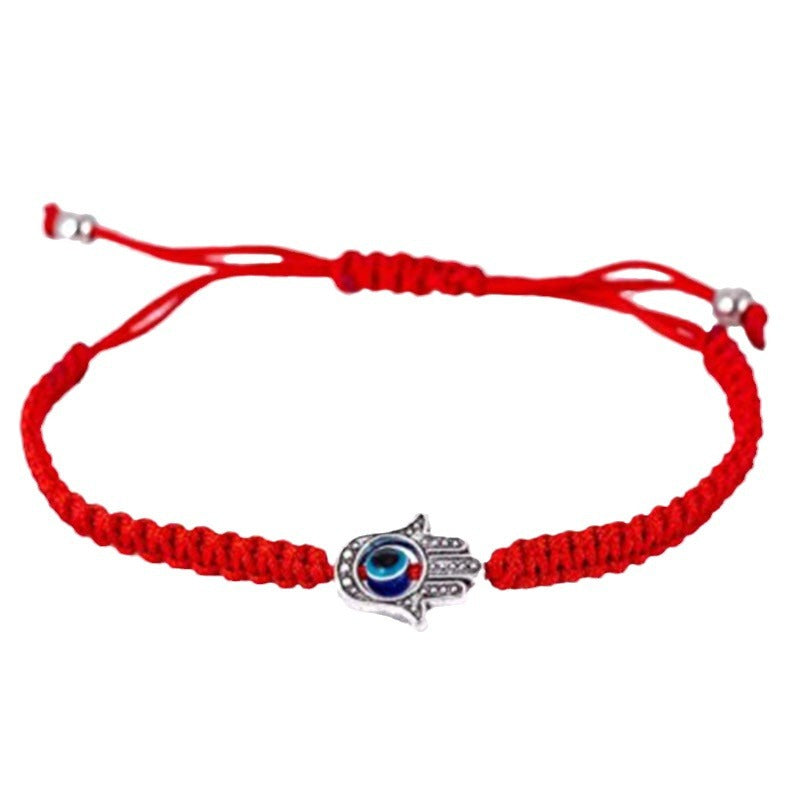 Wholesale Devil's Eye Red and Black Rope Hand Braided Bracelet